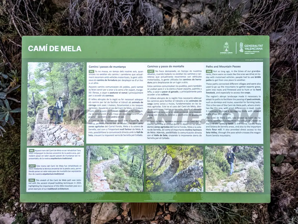 Camí de Mela, Pla de la Casa desde l'Abdet